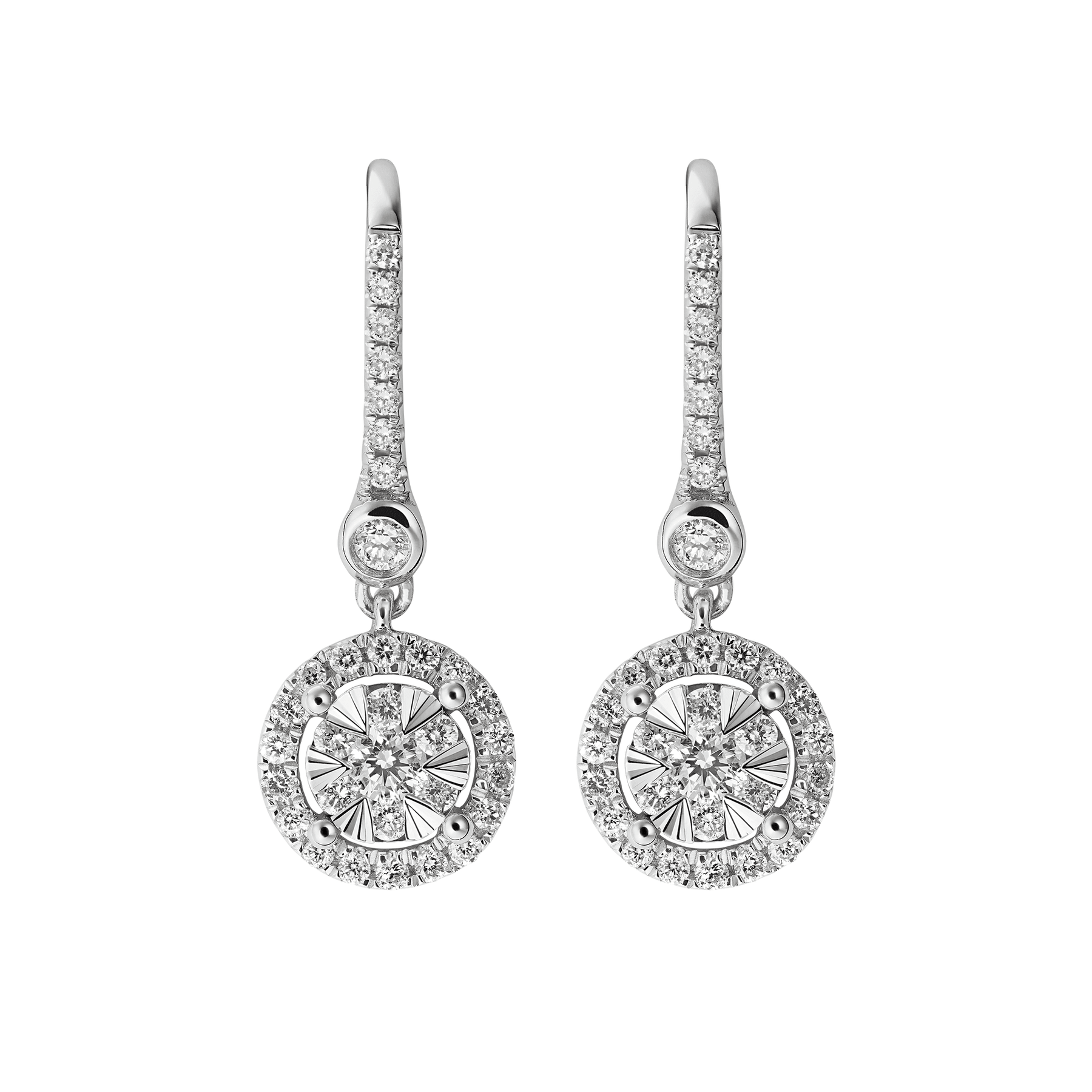 Diamond Drop Earrings in 9ct White Gold TGW 0.41ct - Wallace Bishop