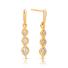 Diamond Drop Earrings in 9ct Yellow and White Gold TGW 0.12ct - Wallace Bishop