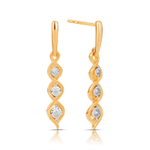 Diamond Drop Earrings in 9ct Yellow and White Gold TGW 0.12ct - Wallace Bishop