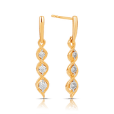 Diamond Drop Earrings in 9ct Yellow and White Gold TGW 0.12ct - Wallace Bishop