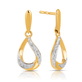 Diamond Drop Earrings in 9ct Yellow Gold TGW 0.048ct - Wallace Bishop