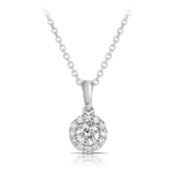 Diamond Halo Pendant in 9ct White Gold TGW 0.53ct - Wallace Bishop