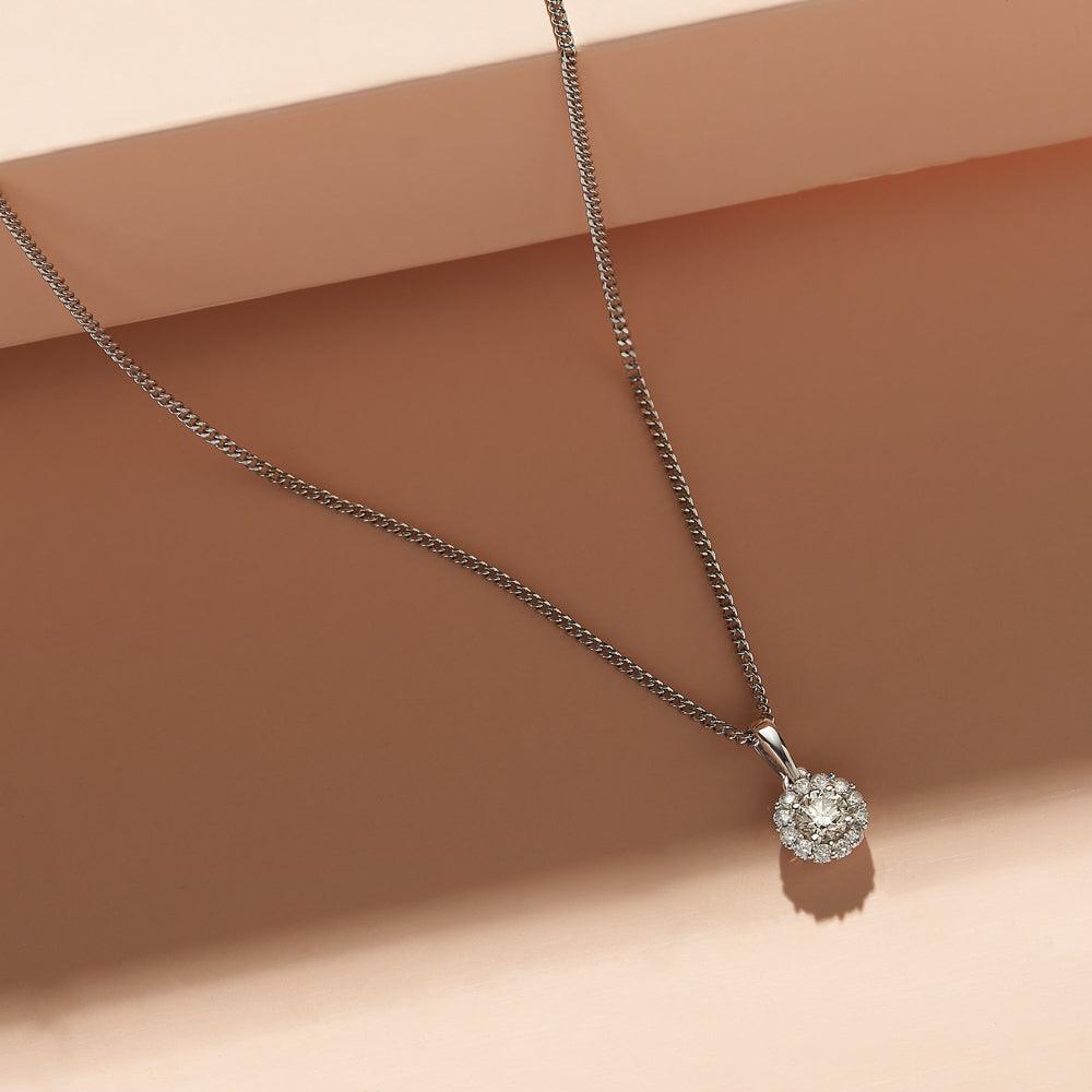 Halo pendant hotsell necklace