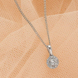 Diamond Halo Pendant in 9ct White Gold TGW 0.53ct - Wallace Bishop