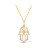 Diamond Hamsa Hand Pendant in 9ct Yellow Gold - Wallace Bishop