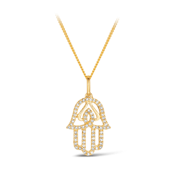 Lab Diamond Hamsa Hand Pendant Lab Diamond Hamsa Hand Pendant