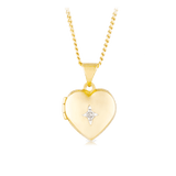 Diamond Heart Locket set in 9ct Yellow Gold - Wallace Bishop
