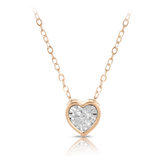 Diamond Heart Necklace in 9ct Rose Gold TGW 0.10ct - Wallace Bishop