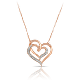 Diamond Heart Necklace in 9ct Rose Gold - Wallace Bishop