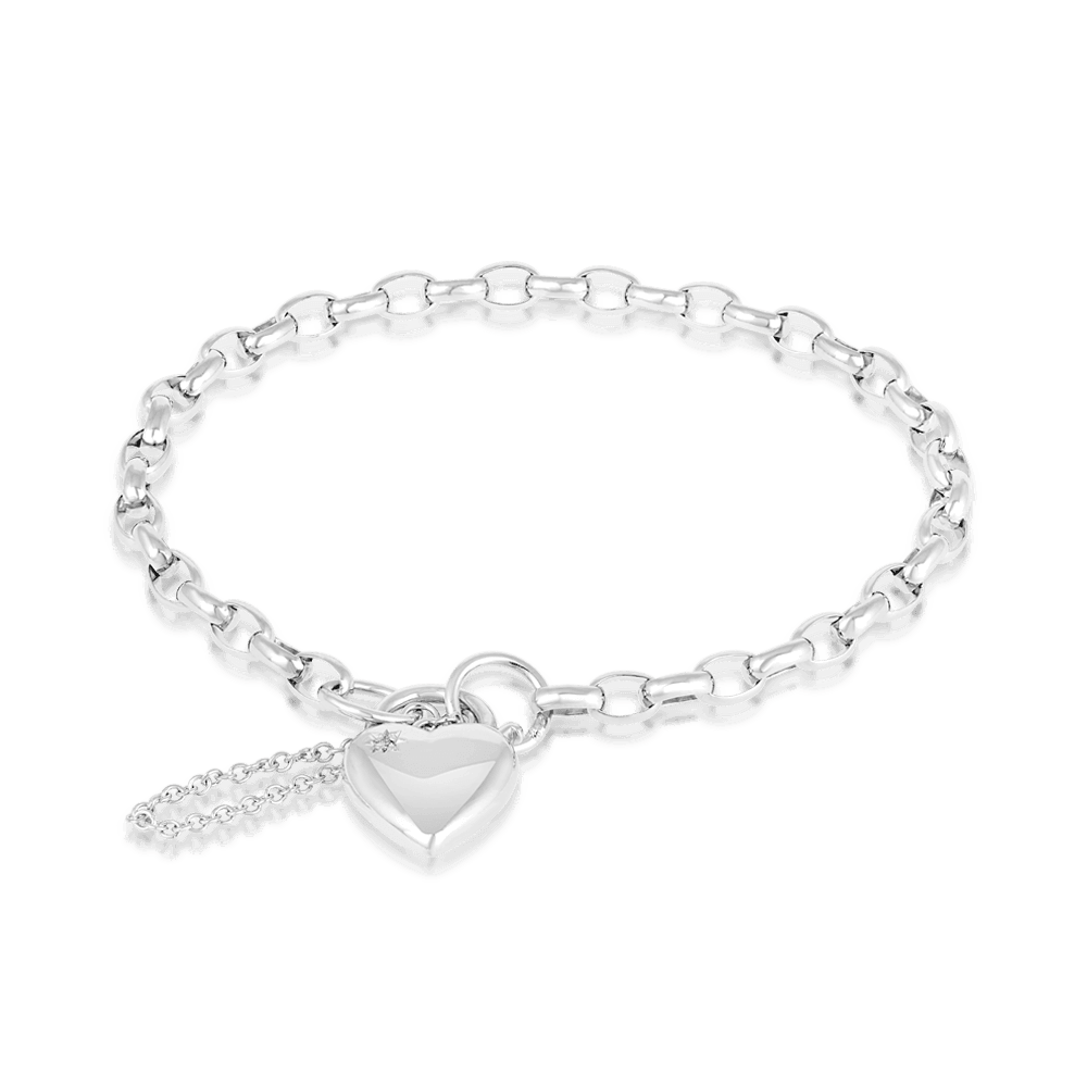 Diamond heart 2025 bracelet sterling silver