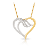 Diamond Heart Pendant in 9ct Yellow & White Gold - Wallace Bishop