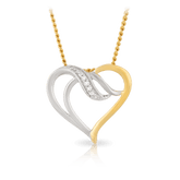 Diamond Heart Pendant in 9ct Yellow & White Gold - Wallace Bishop