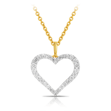 Diamond Heart Pendant in 9ct Yellow Gold TGW 0.40ct - Wallace Bishop