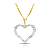 Diamond Heart Pendant in 9ct Yellow Gold TGW 0.40ct - Wallace Bishop