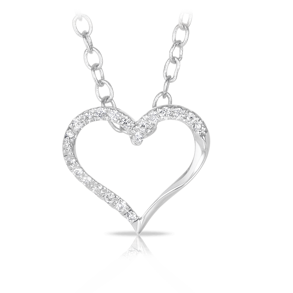 Diamond Heart Pendant set in 9ct White Gold - Wallace Bishop
