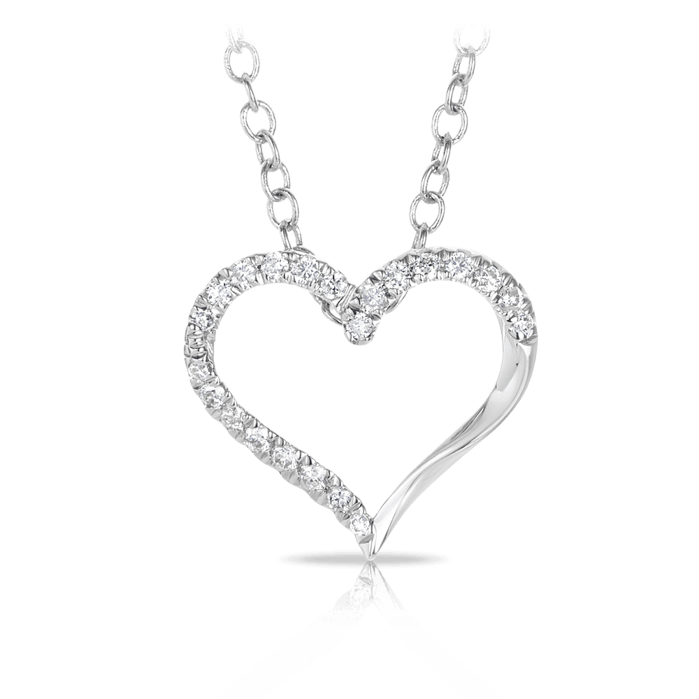 Diamond Heart Pendant set in 9ct White Gold - Wallace Bishop