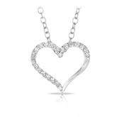 Diamond Heart Pendant set in 9ct White Gold - Wallace Bishop