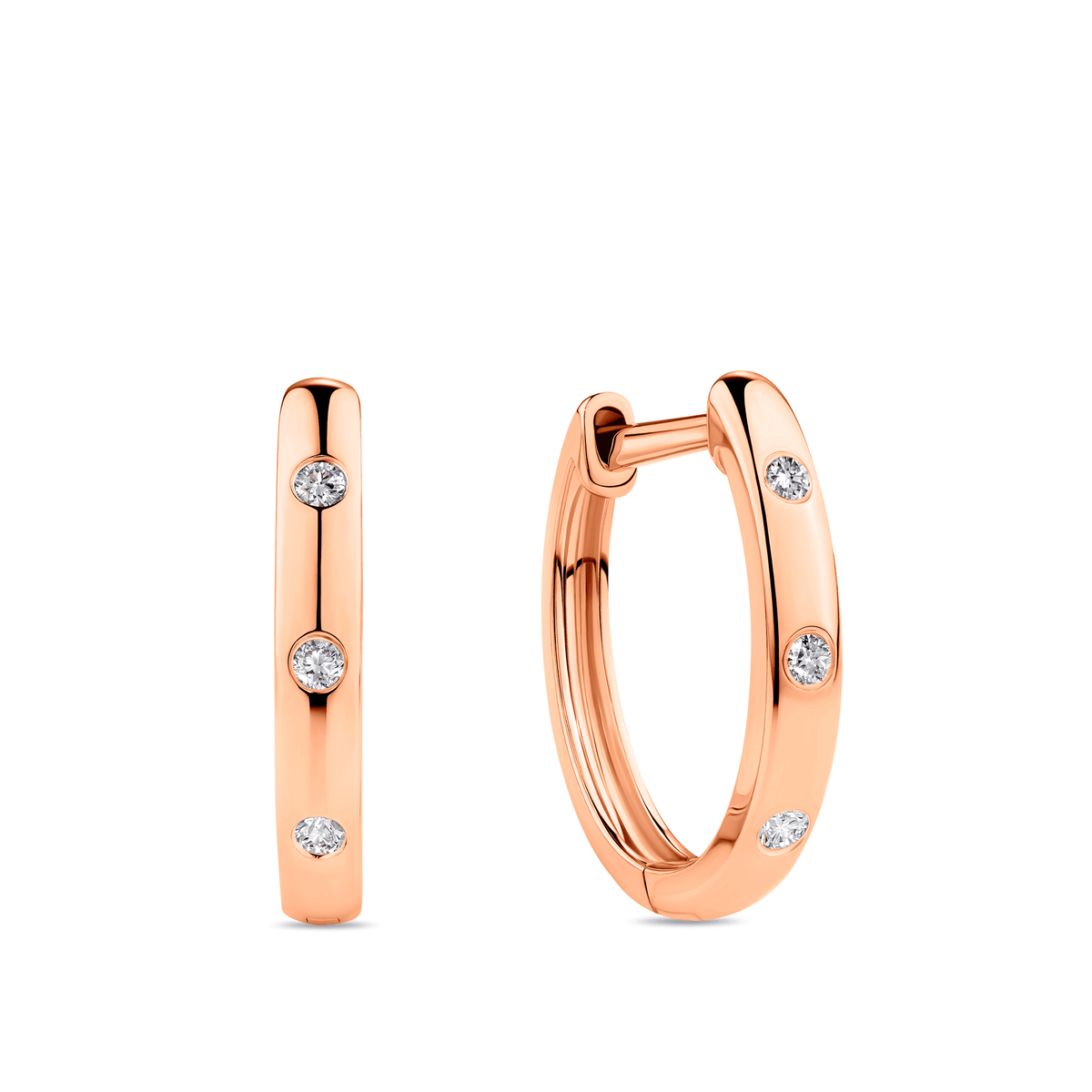 Diamond Huggie Earrings in 9ct Rose Gold - Wallace Bishop