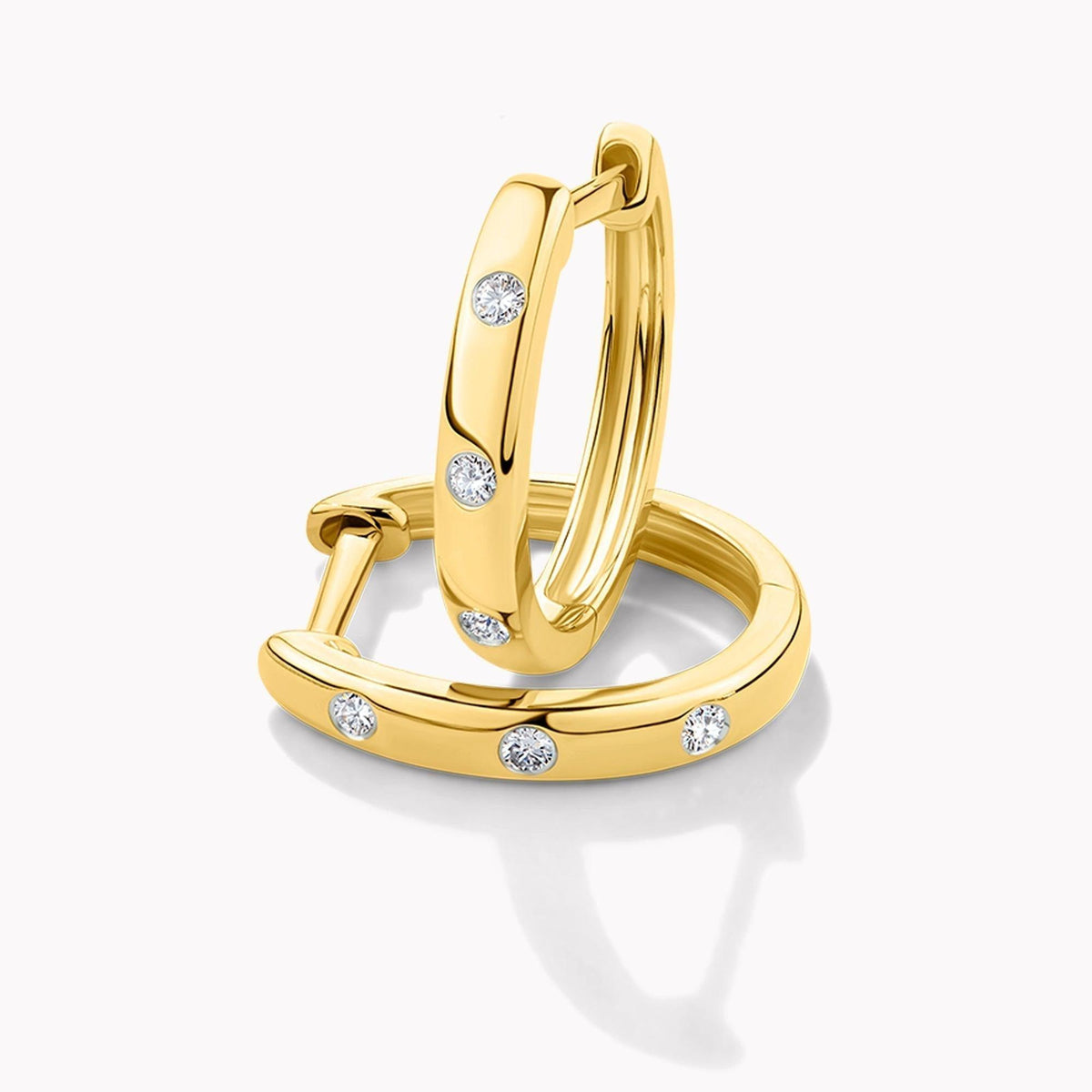 Diamond Huggie Earrings in 9ct Yellow Gold - Wallace Bishop