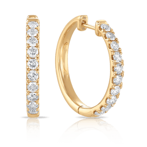 Diamond Huggie Earrings set in 9ct Yellow Gold. Total Diamond Weight 1.00ct - Wallace Bishop