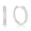 Diamond Huggie Hoop Earrings in 9ct White Gold - Wallace Bishop