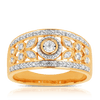 Diamond Ilussion & Claw Set Dress Ring in 9ct Yellow and White Gold TDW 0.25 ct - Wallace Bishop
