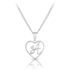 Diamond Initial Heart Pendant in Sterling Silver - Wallace Bishop