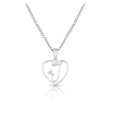 Diamond Initial Heart Pendant in Sterling Silver - Wallace Bishop