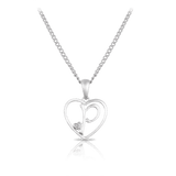 Diamond Initial Heart Pendant in Sterling Silver - Wallace Bishop