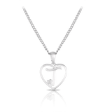 Diamond Initial Heart Pendant in Sterling Silver - Wallace Bishop