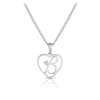 Diamond Initial Heart Pendant in Sterling Silver - Wallace Bishop