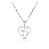 Diamond Initial Heart Pendant in Sterling Silver - Wallace Bishop