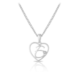 Diamond Initial Heart Pendant in Sterling Silver - Wallace Bishop