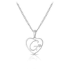 Initial Heart Pendant in Sterling Silver