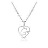 Diamond Initial Heart Pendant in Sterling Silver - Wallace Bishop