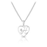 Diamond Initial Heart Pendant in Sterling Silver - Wallace Bishop