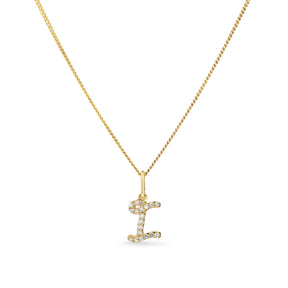 Diamond Initial Pendant in 9ct Yellow Gold - Wallace Bishop