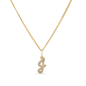 Diamond Initial Pendant in 9ct Yellow Gold - Wallace Bishop