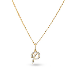 Diamond Initial Pendant in 9ct Yellow Gold - Wallace Bishop