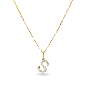 Diamond Initial Pendant in 9ct Yellow Gold - Wallace Bishop