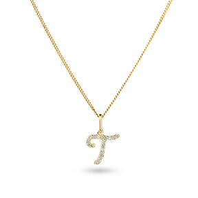 Diamond Initial Pendant in 9ct Yellow Gold - Wallace Bishop