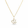 9ct Yellow Gold Initial Pendant Diamond Necklace TGW 0.071