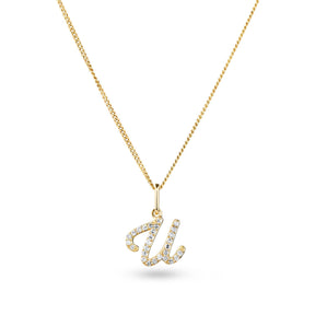 Diamond Initial Pendant in 9ct Yellow Gold - Wallace Bishop