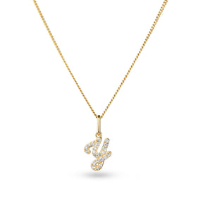 Diamond Initial Pendant in 9ct Yellow Gold - Wallace Bishop