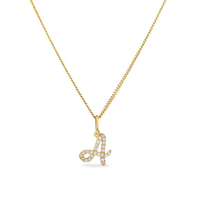 Diamond Initial Pendant in 9ct Yellow Gold - Wallace Bishop