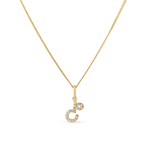 Diamond Initial Pendant in 9ct Yellow Gold - Wallace Bishop