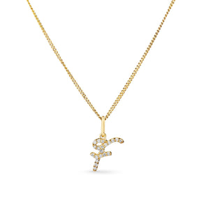 Diamond Initial Pendant in 9ct Yellow Gold - Wallace Bishop