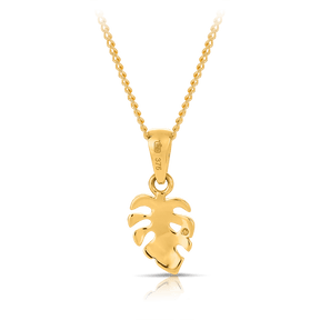 Diamond Leaf Pendant in 9ct Yellow Gold - Wallace Bishop
