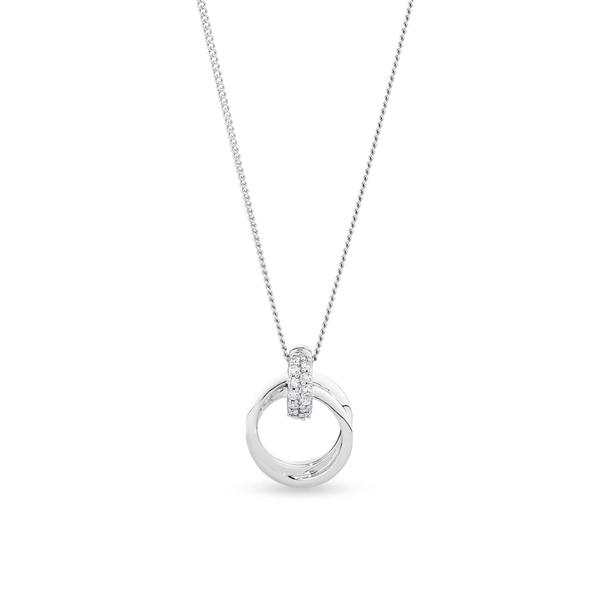 Diamond Multi Hoop Pendant in Sterling Silver - Wallace Bishop