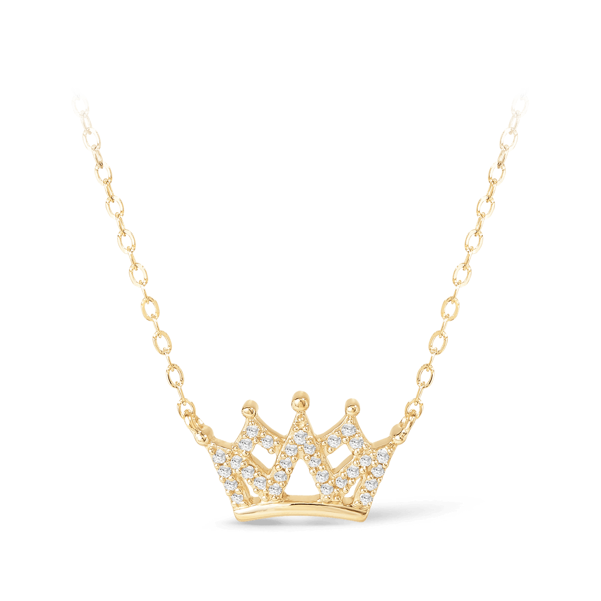 Diamond Open Crown Necklace in 9ct Yellow Gold - Wallace Bishop